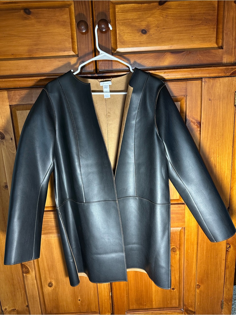 J. Jill Reversible Women’s Black Faux Leather & Suede Reversible Jacket